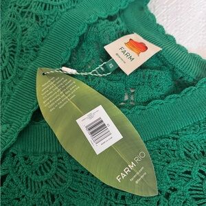 FARM Rio Vibrant Green Lace Blouse